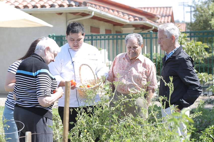 Residents in garden