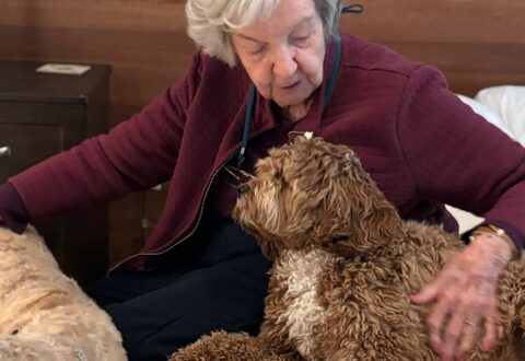 Silverado Alexandria Resident with dog