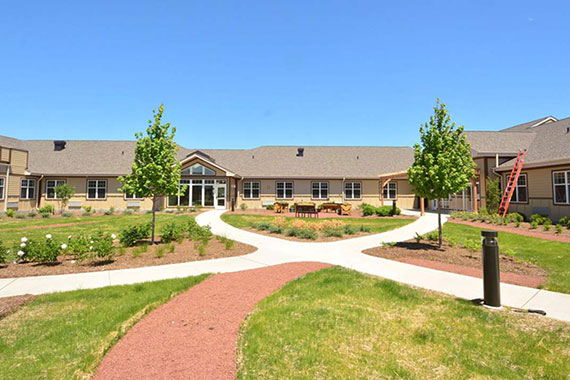 Outside walkway for residents