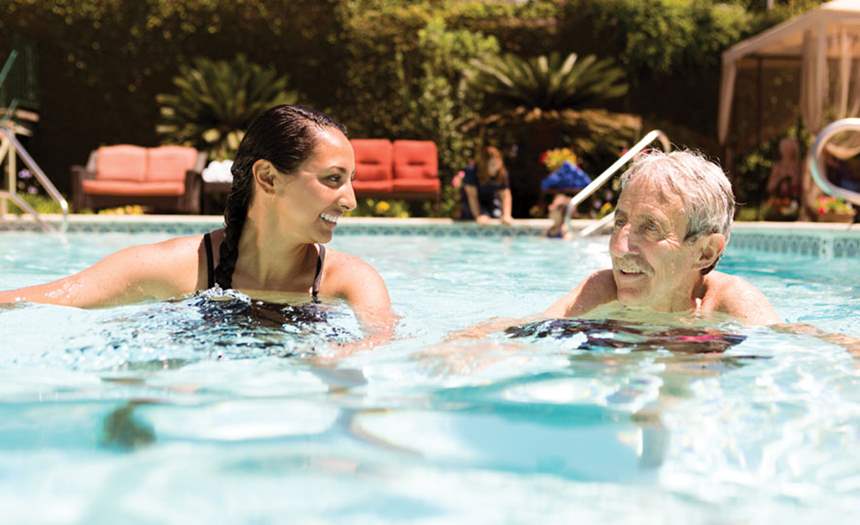 Resident in swimming pool