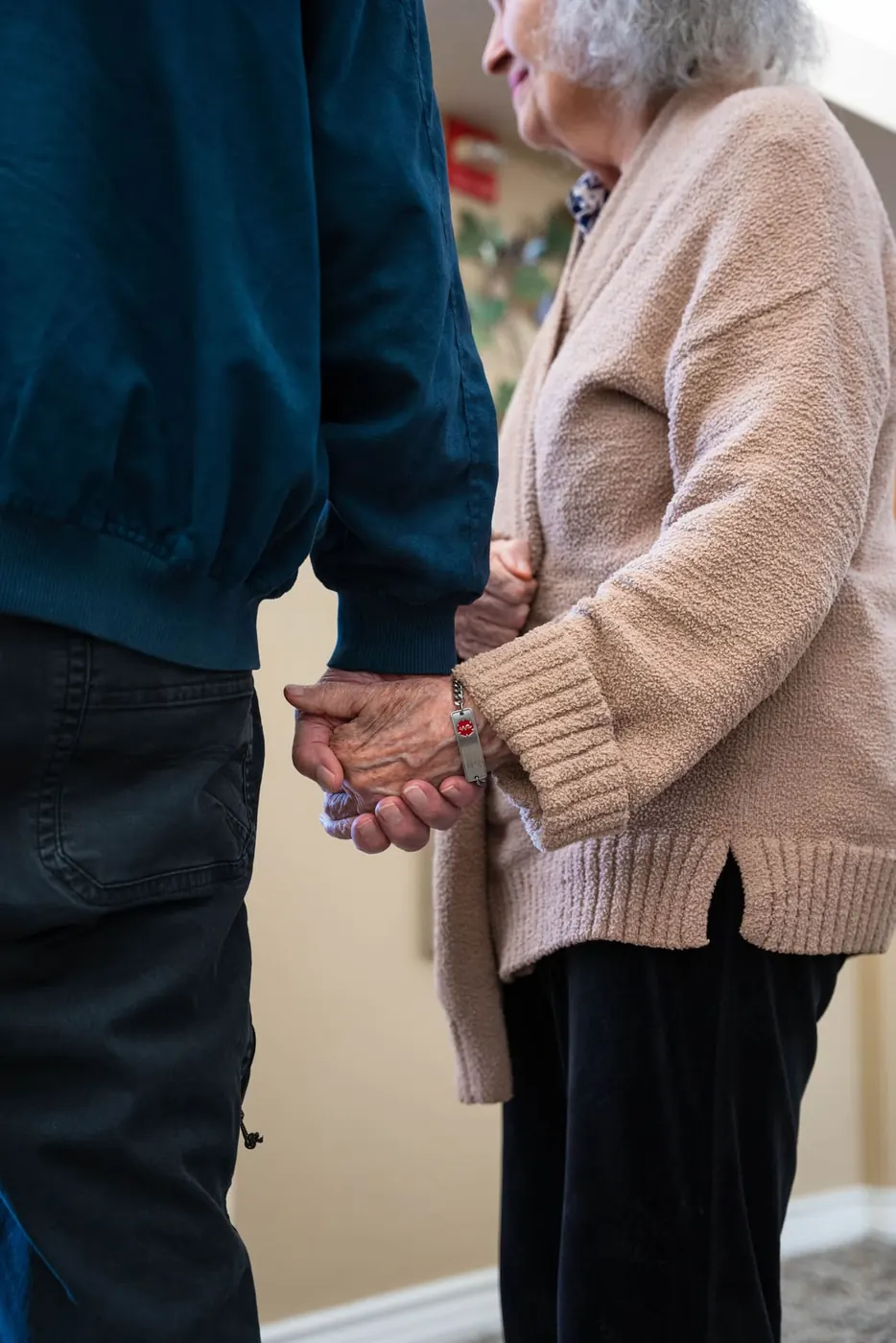 Holding hands on an afternoon walk