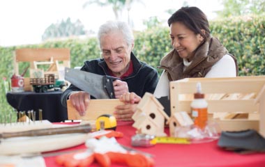 Patient doing crafts