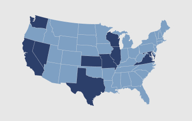 USA map with states highlighted for Silverado locations