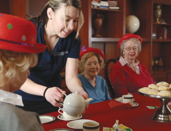 residents enjoying tea time